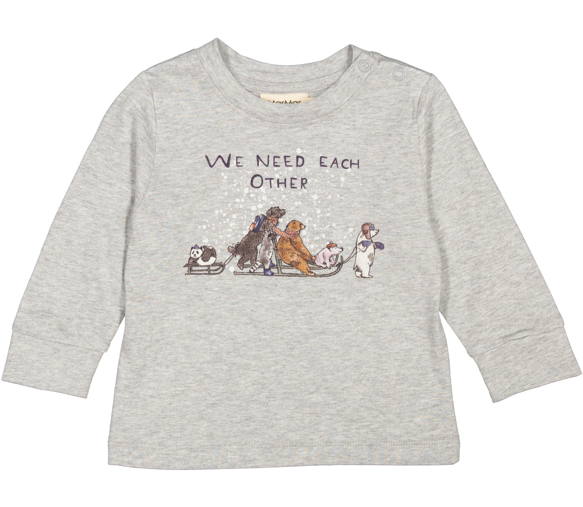 Ted LS, Bluse - Grey Melange