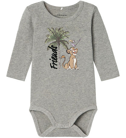 Name It Body L/æ - NbmJebbi Lion King - Grey Melange
