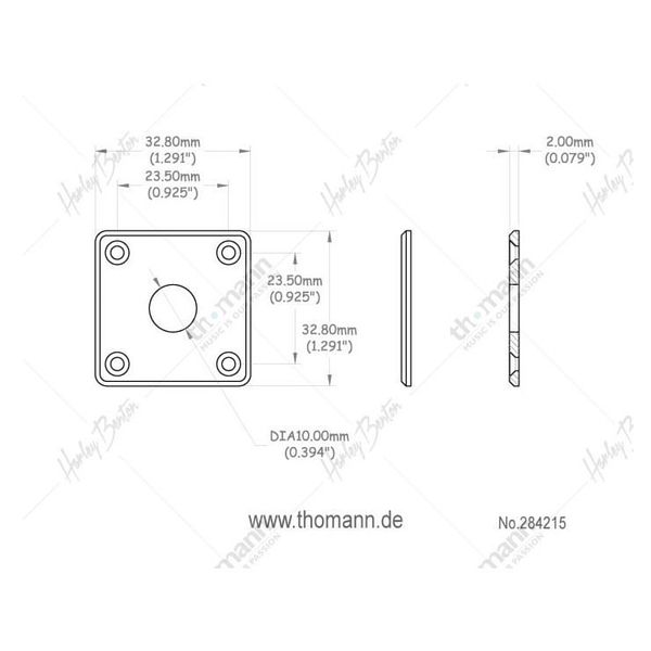 Harley Benton Parts SC-Style Jack Plate BK