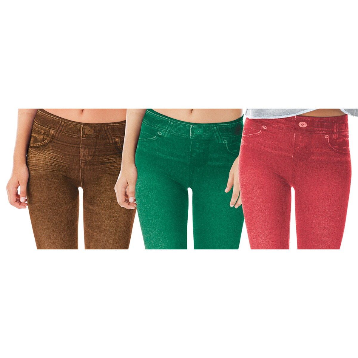 Comfortisse® Jeggings - Leggings 3er Set mit Taschen Summer Shaper Jeggings