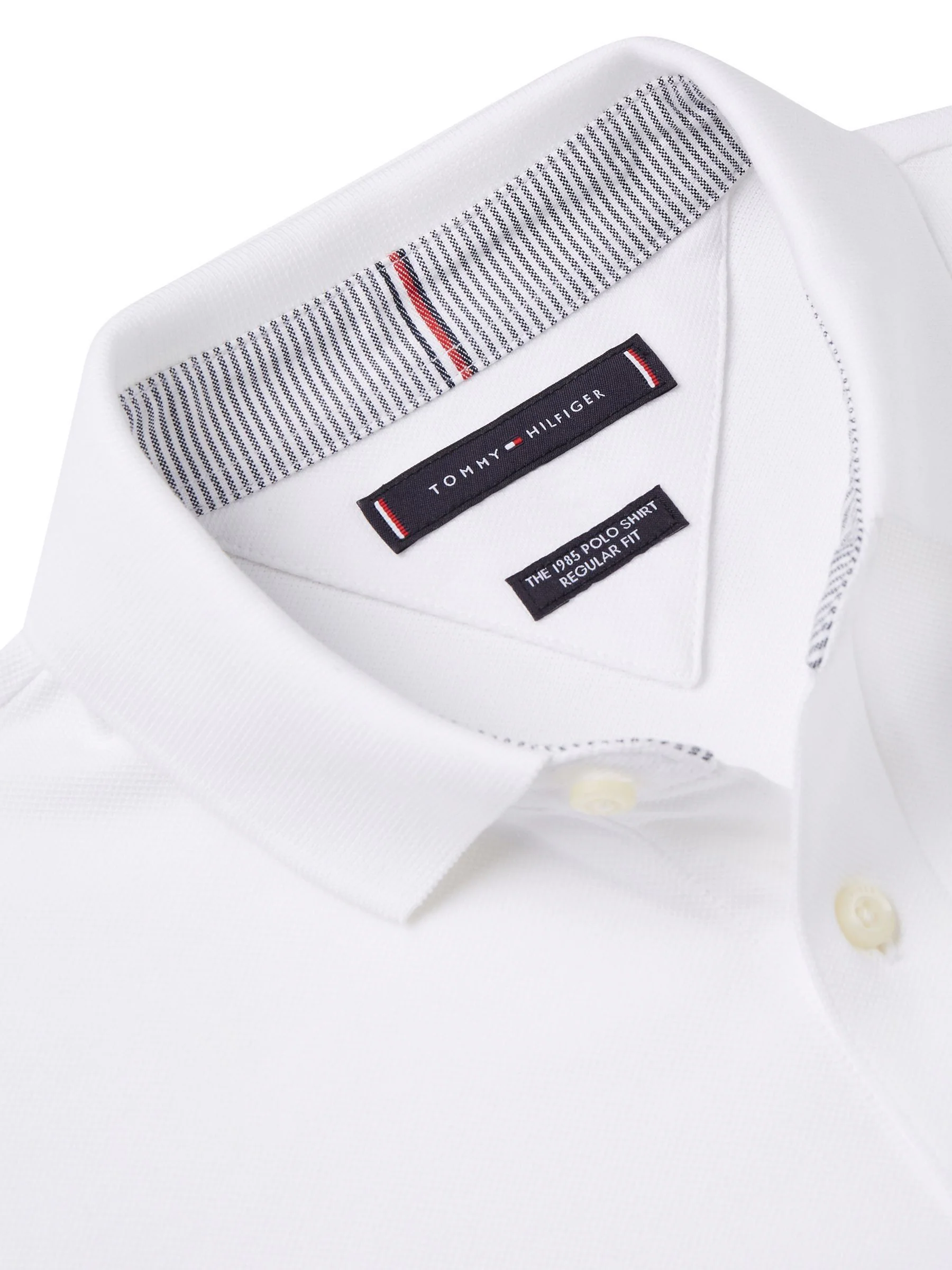 Wit - Tommy Hilfiger 1985 piqué poloshirt met standaard pasvorm