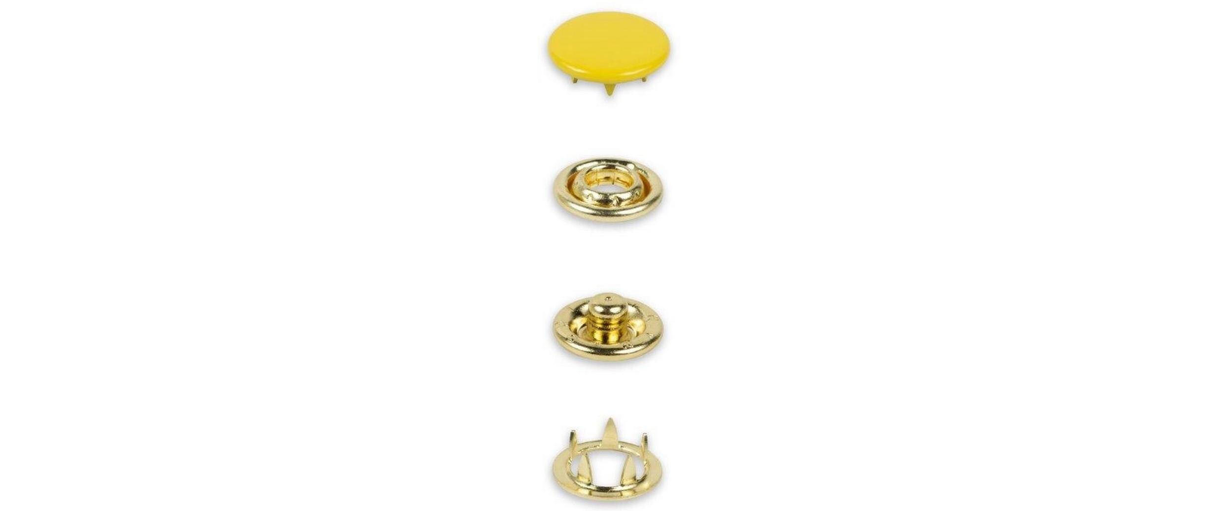 Druckknöpfe Jersey 12 mm, GelbBunt lackierte Jersey Druckknöpfe