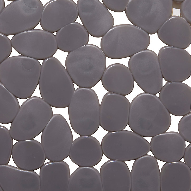 Tapis antidérapant rectangulaire baignoire et douche GoodHome Koros coloris anthracite en PVC L.70 x l.33 cm