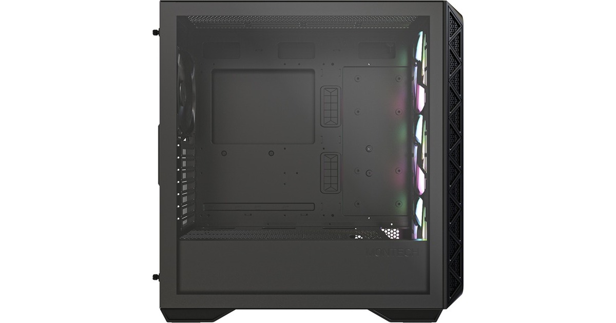 MontechAIR 903 MAX midi tower behuizing  (Zwart | 2x USB-A | 1x USB-C | Window)