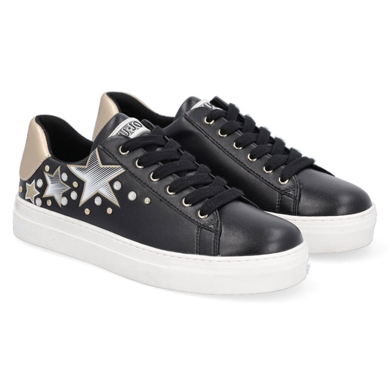 Liu-Jo Sneakers en Cuir Chila noir/argenté