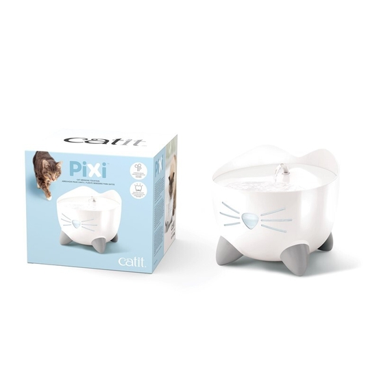 Fontaine à eau Pixi blanche pour chat 2,5L
