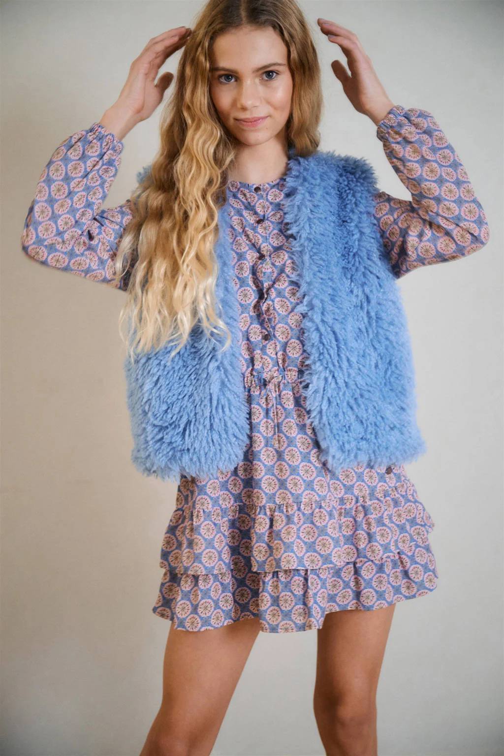 NoBell’ teddy gilet blauw