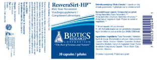Biotics ResveraSirt-HP Capsules 30CP