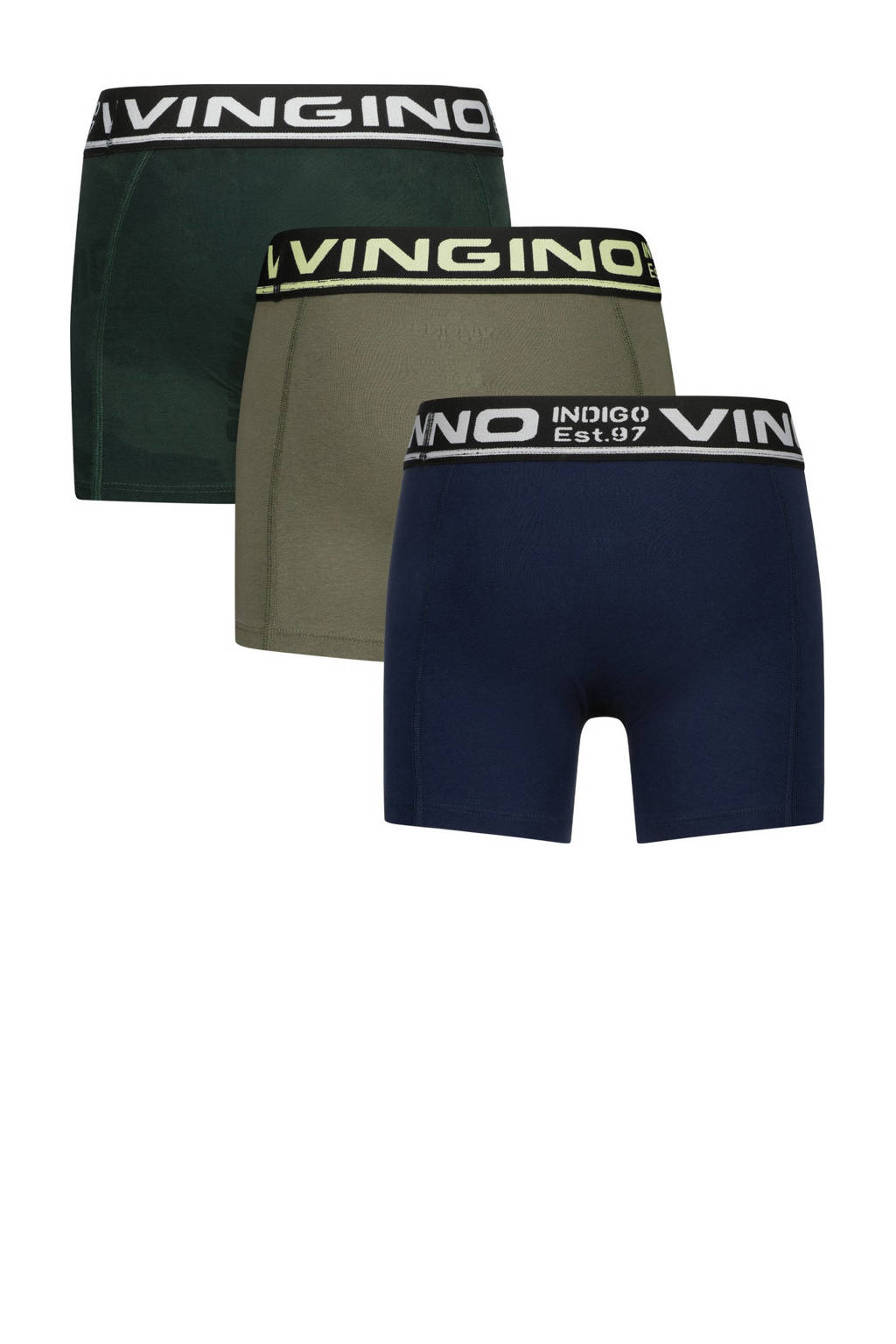 boxershort Blend - set van 3 armygroen/donkerblauw/donkergroen