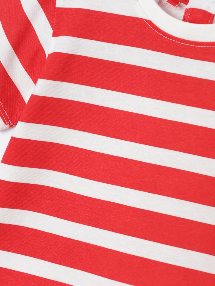 Conjunto de camiseta estampada e bermuda - Vermelho