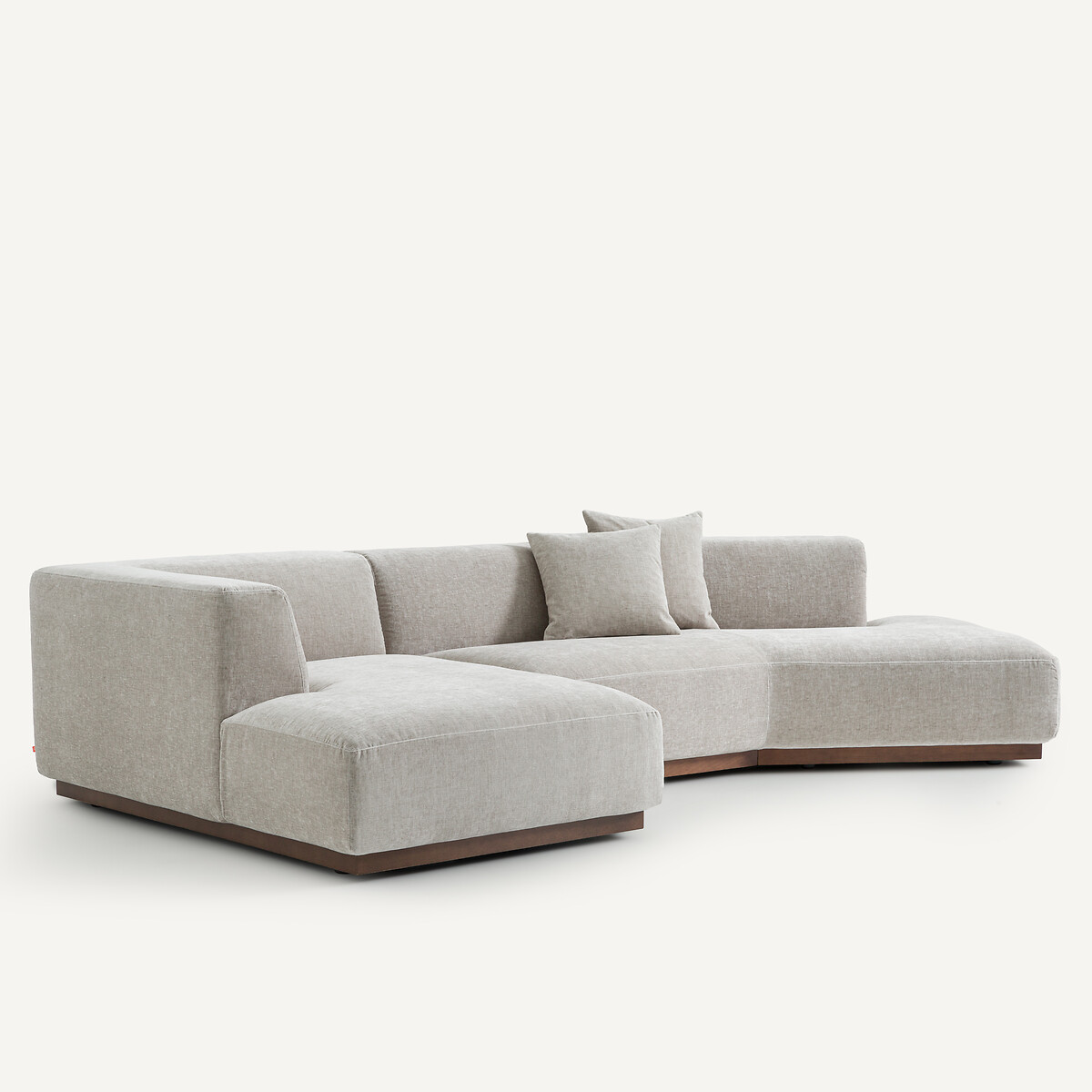 AM.PM<br>Sofá de canto aberto em veludo chenille, Jacopo