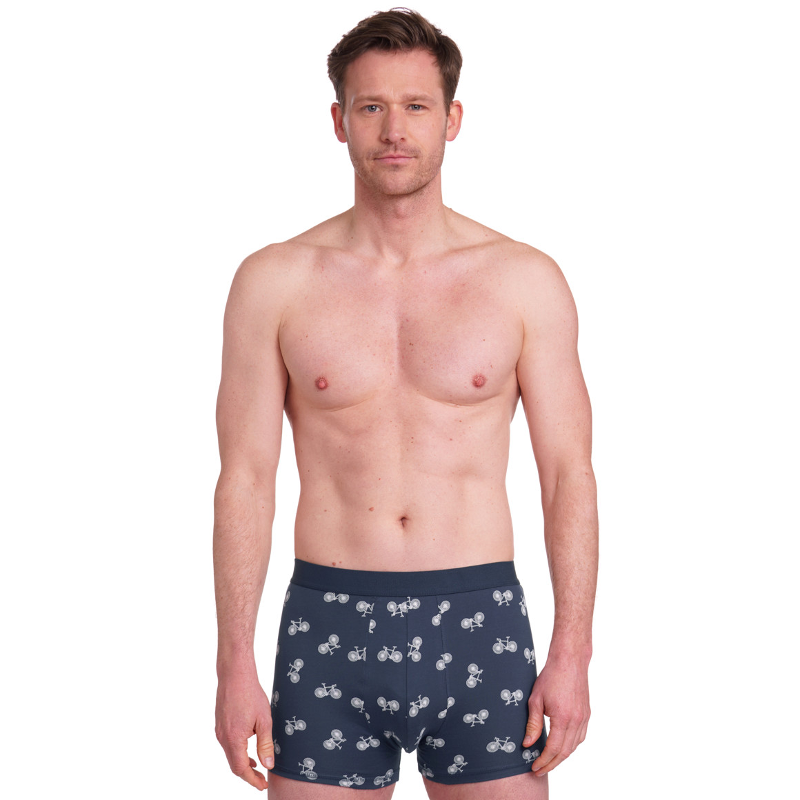 VanVaan Herren Retroshorts mit Fahrrad-Allover dunkelblau