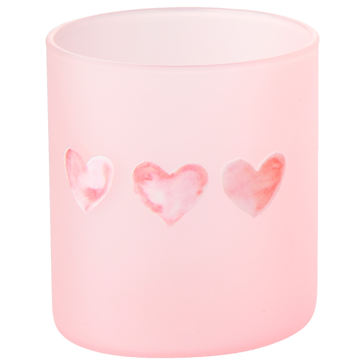 2 Teelichthalter mit Herz-Motiv rosa