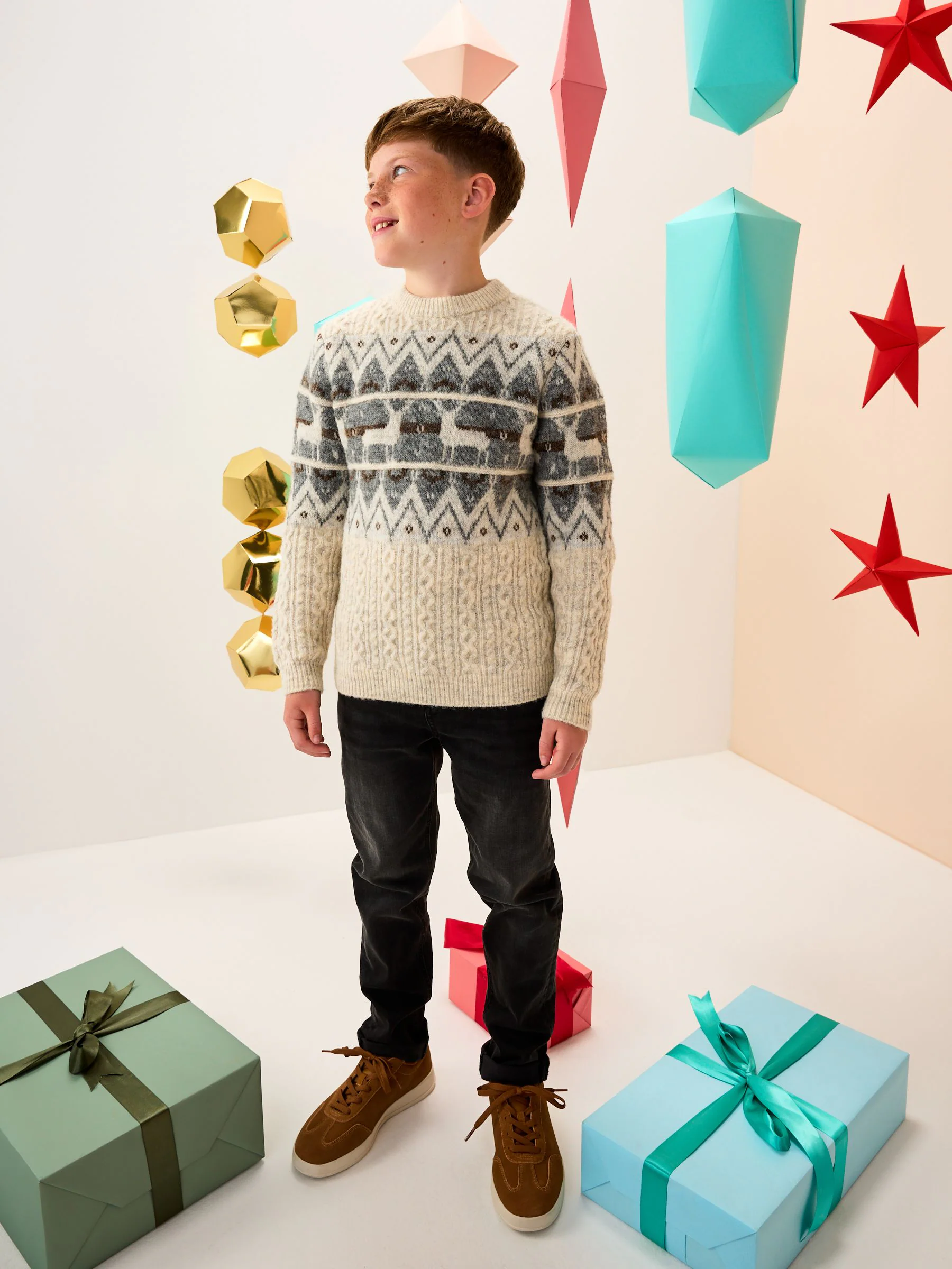 Ecru fairisle-motief  - Matching Family Christmas Jumper (3mths-16yrs)