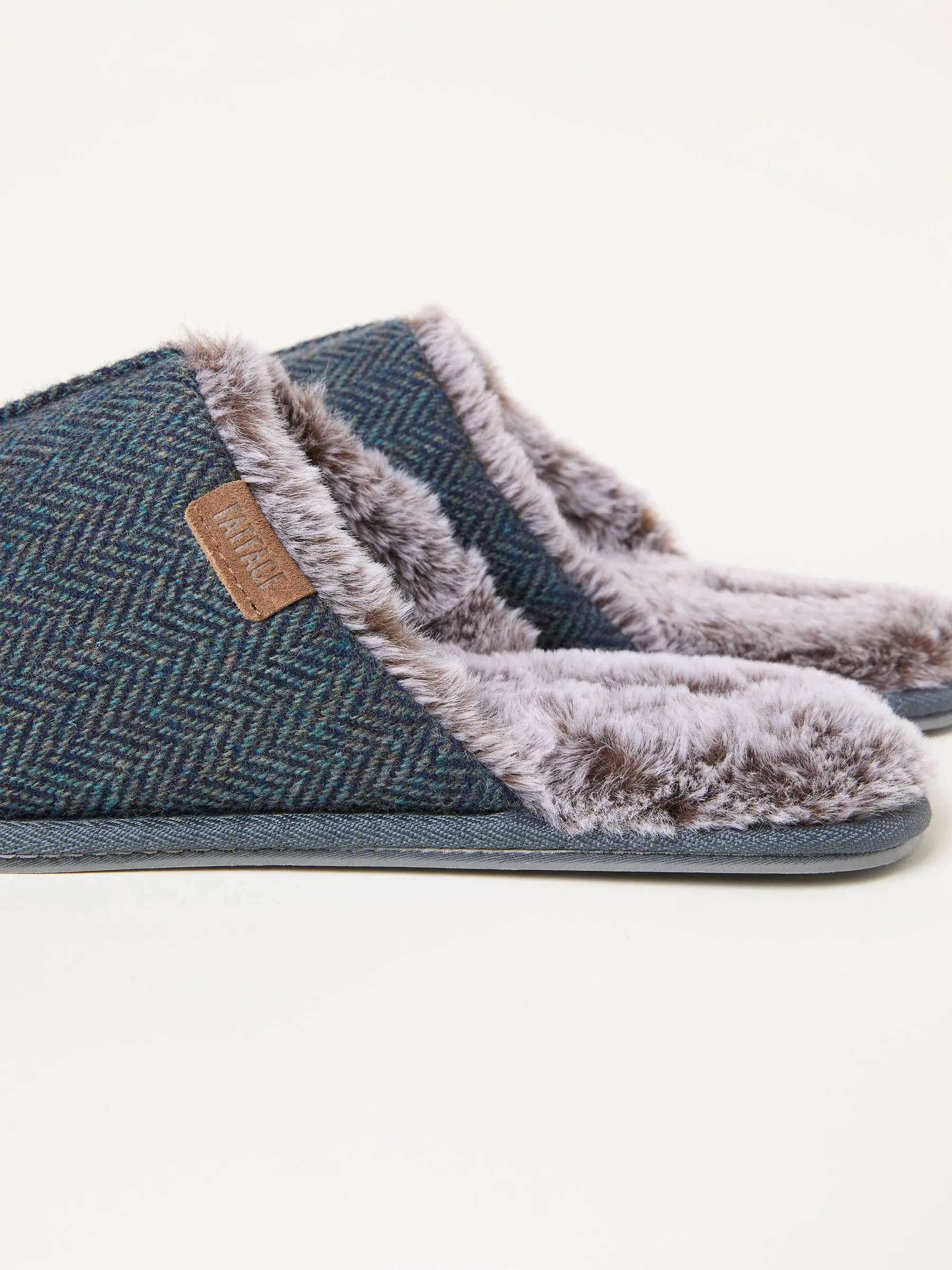 Blauw - FatFace Check Mule