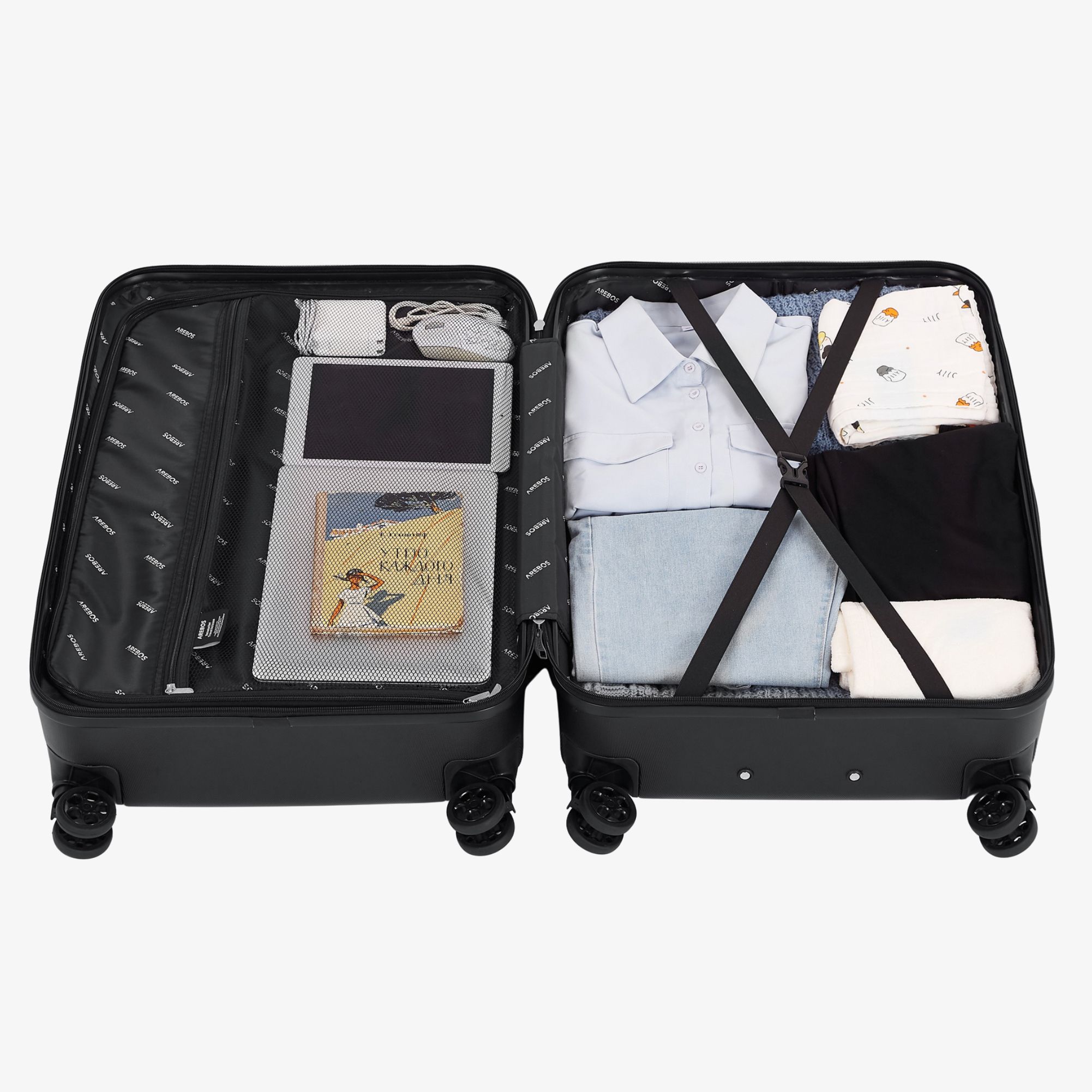 4 tlg. Reisekoffer Set Schwarz