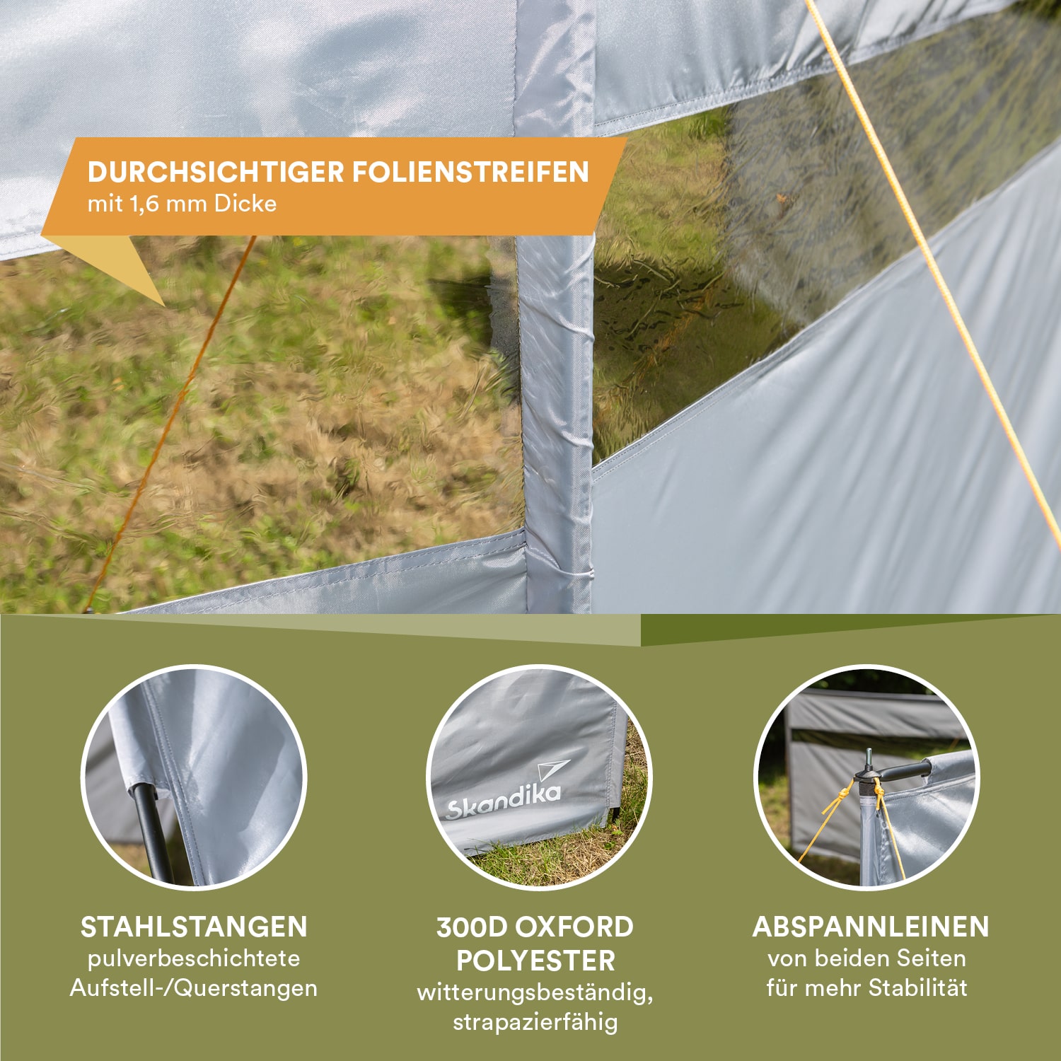 Skandika Bora 6 meter windscherm