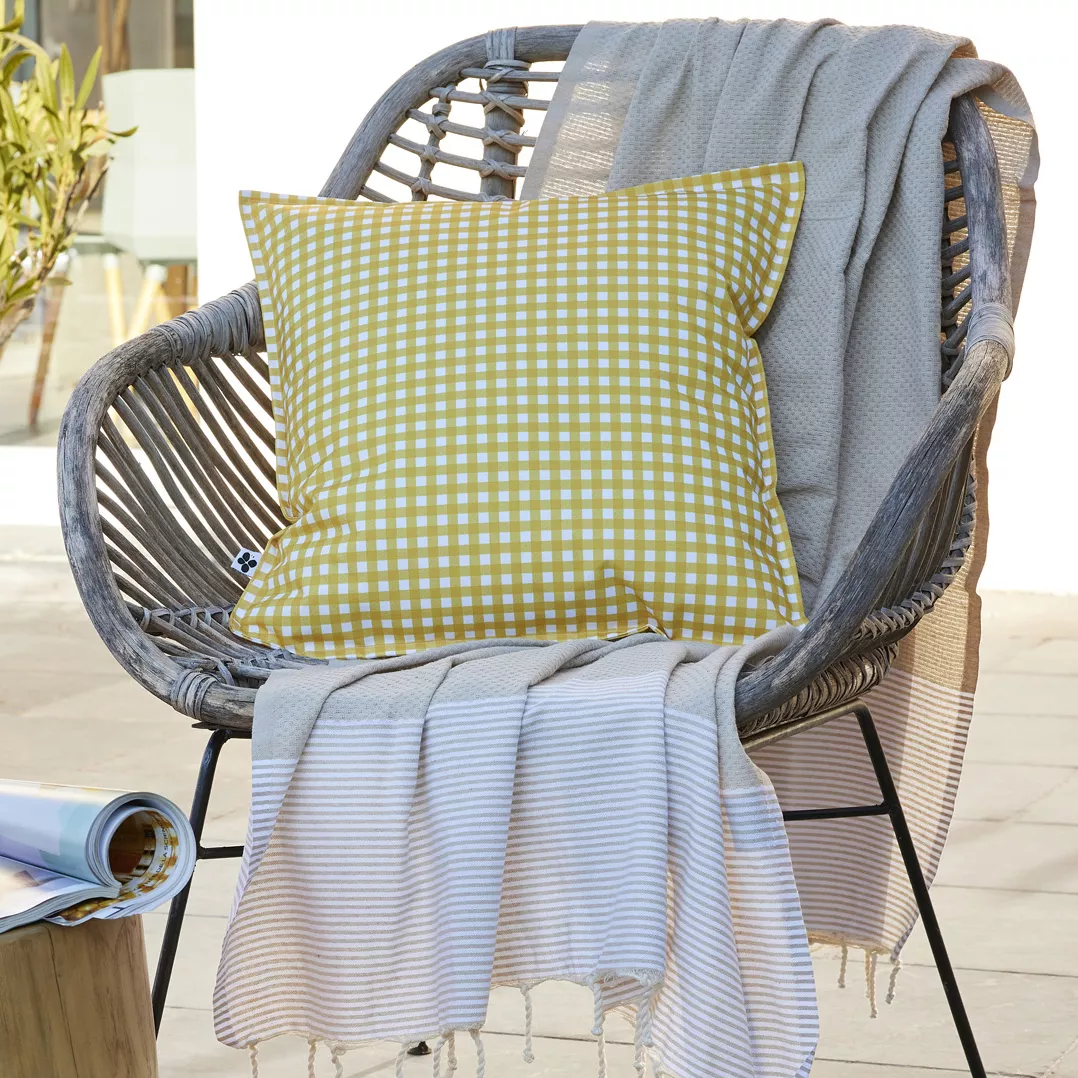 Housse de coussin extérieur carrée (45 x 45 cm) Vickie Jaune