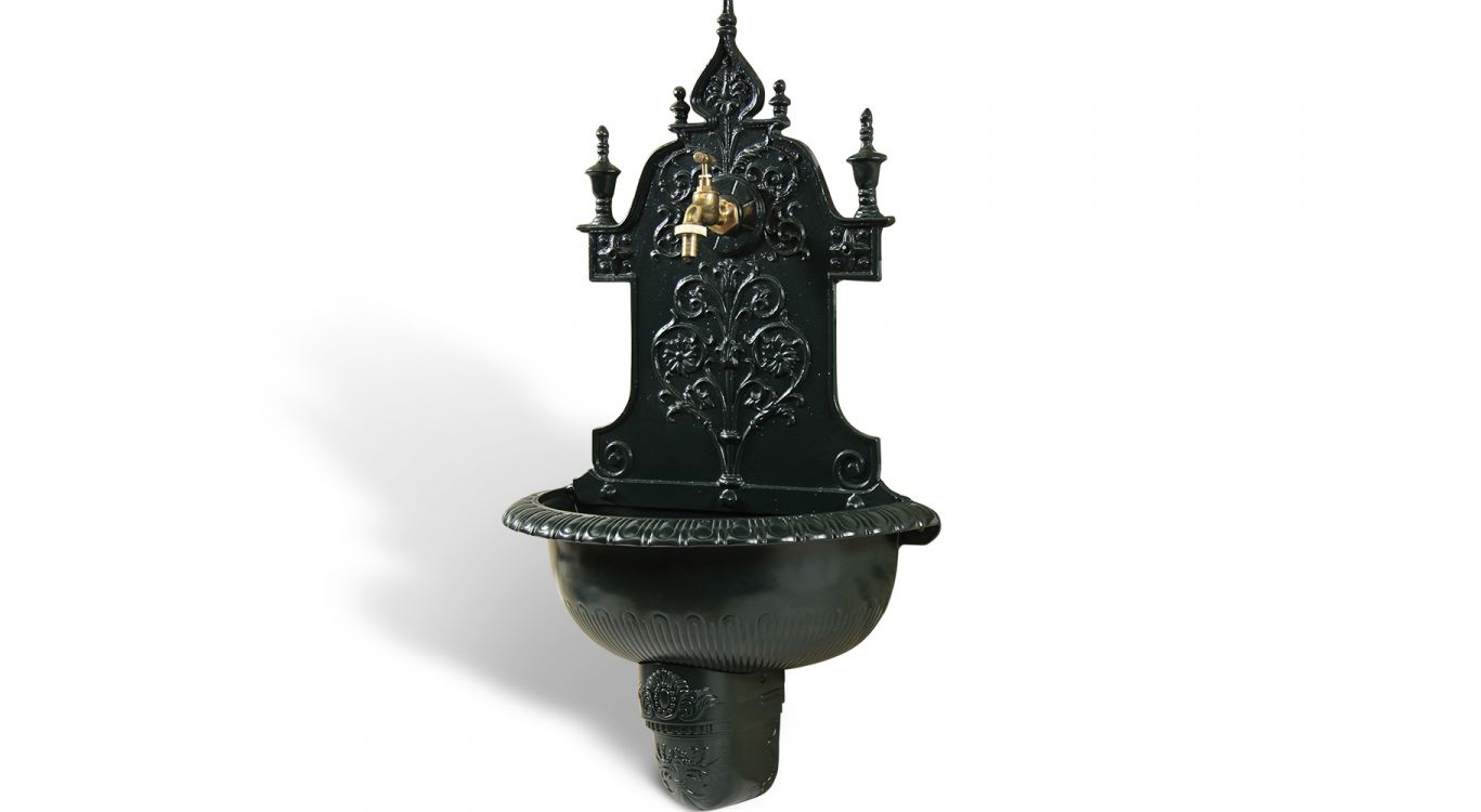 Fontaine de jardin aluminium vert 44x22.5x77.5cm