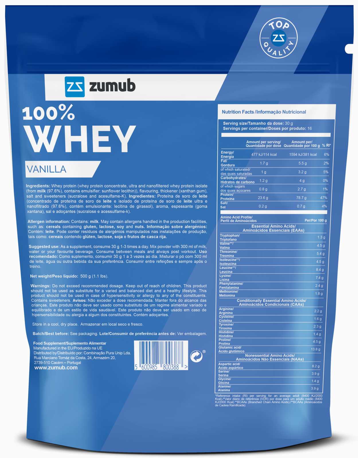 Zumub 100% Whey 500g