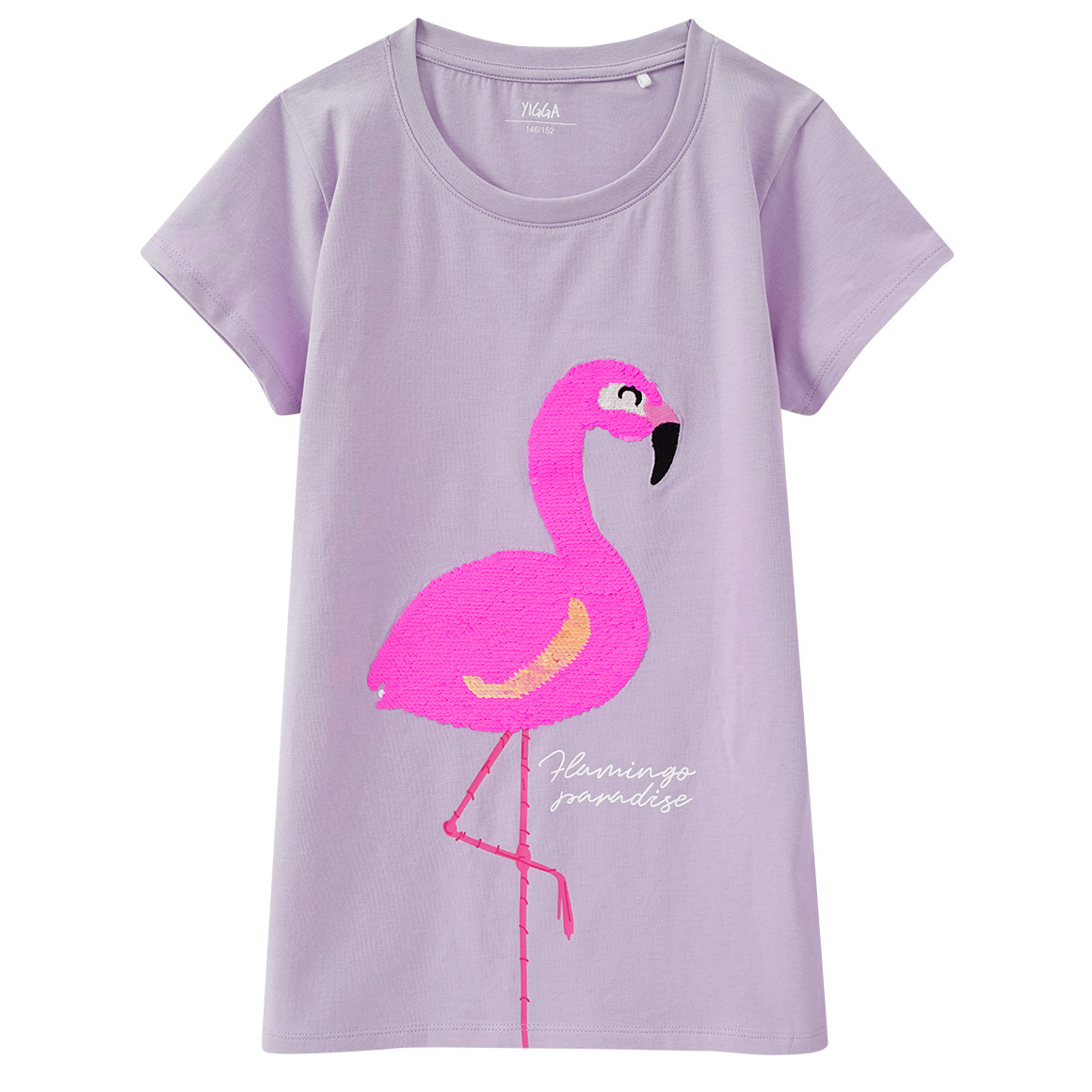Yigga Mädchen T-Shirt mit Wendepailletten helllila