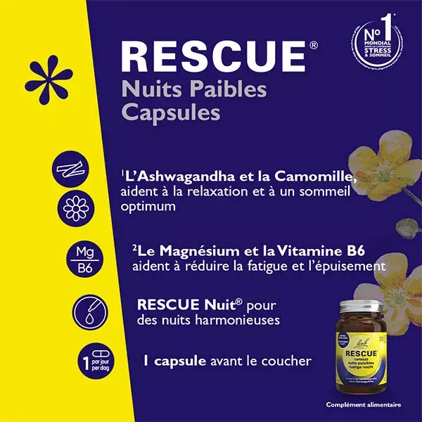 Cápsulas RESCUE Noites Tranquilas - 30 unidades