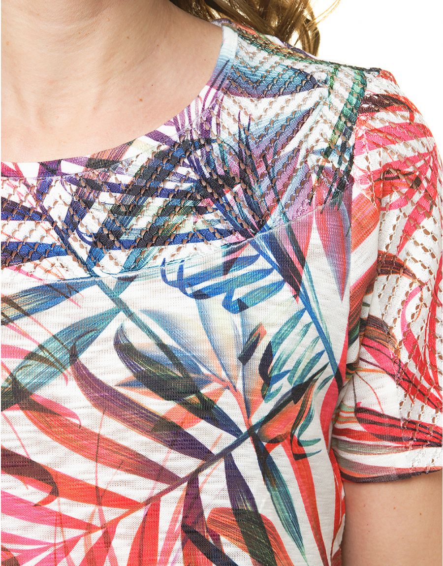 T-shirt blanc palmiers