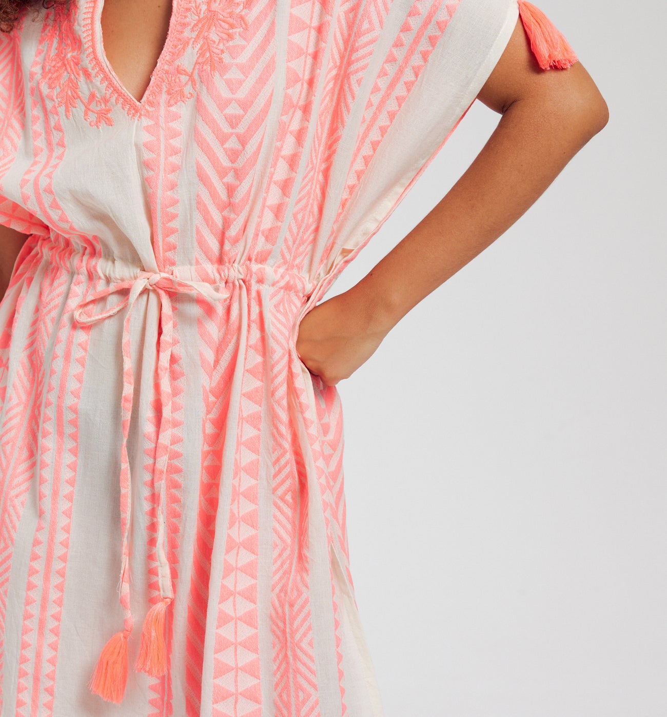 Caftan brodé Femme - Imprimé multicolore