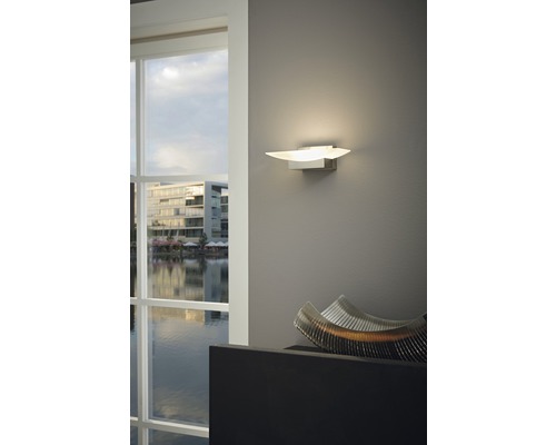 LED wandlamp 680 lm 3000 K HxL 10,5x20 cm Metrass nikkel/mat/satijn