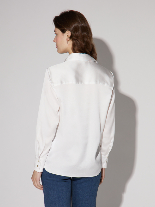 Chemise en satin manche longue
