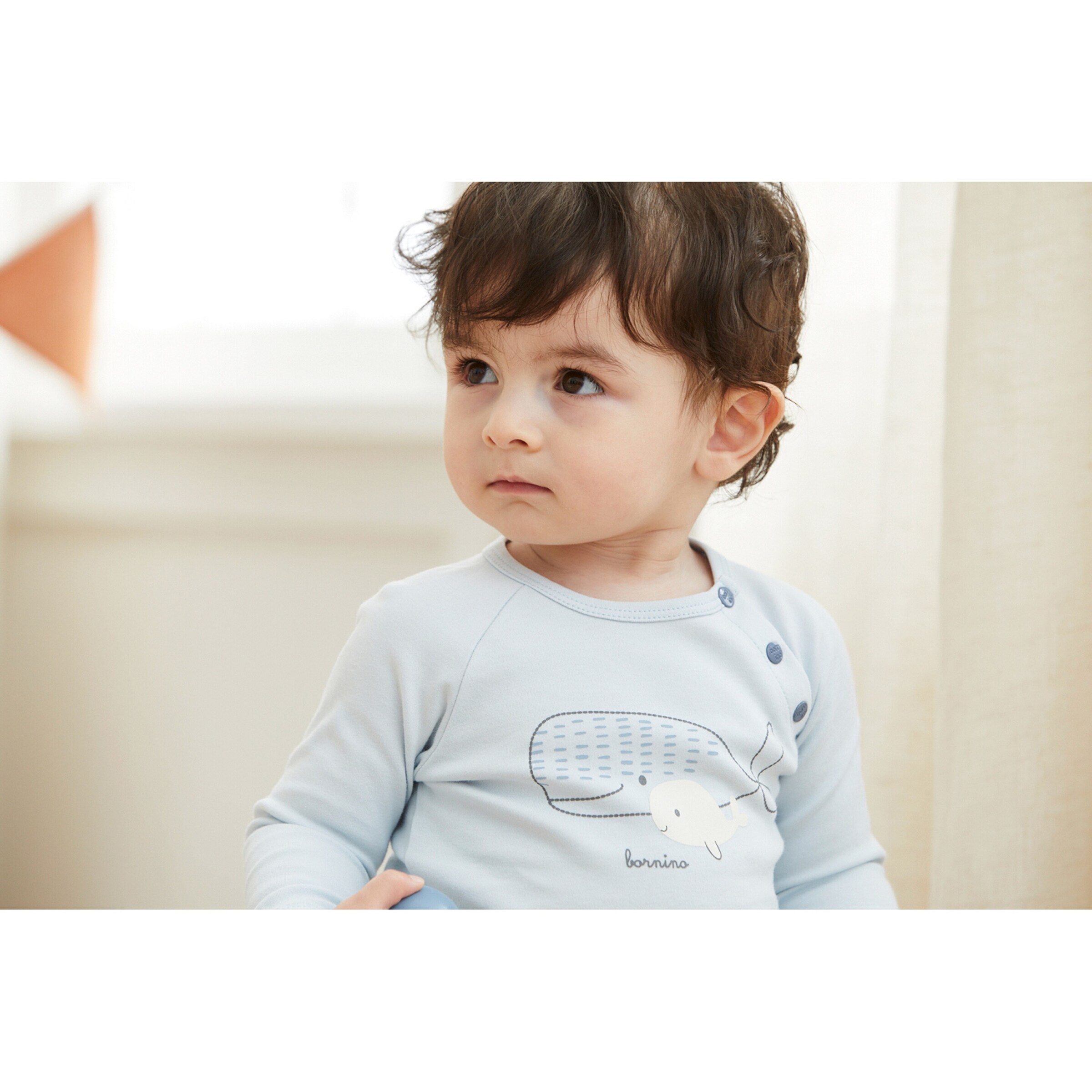 Bornino - Lieblinge Raglanshirt langarm Wale hellblau