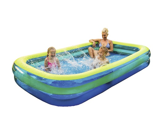 Kinderbadje 305 x 183 x 50 cm, kunststof, veelkleurig, inclusief waterafvoerventiel en 2 ringen