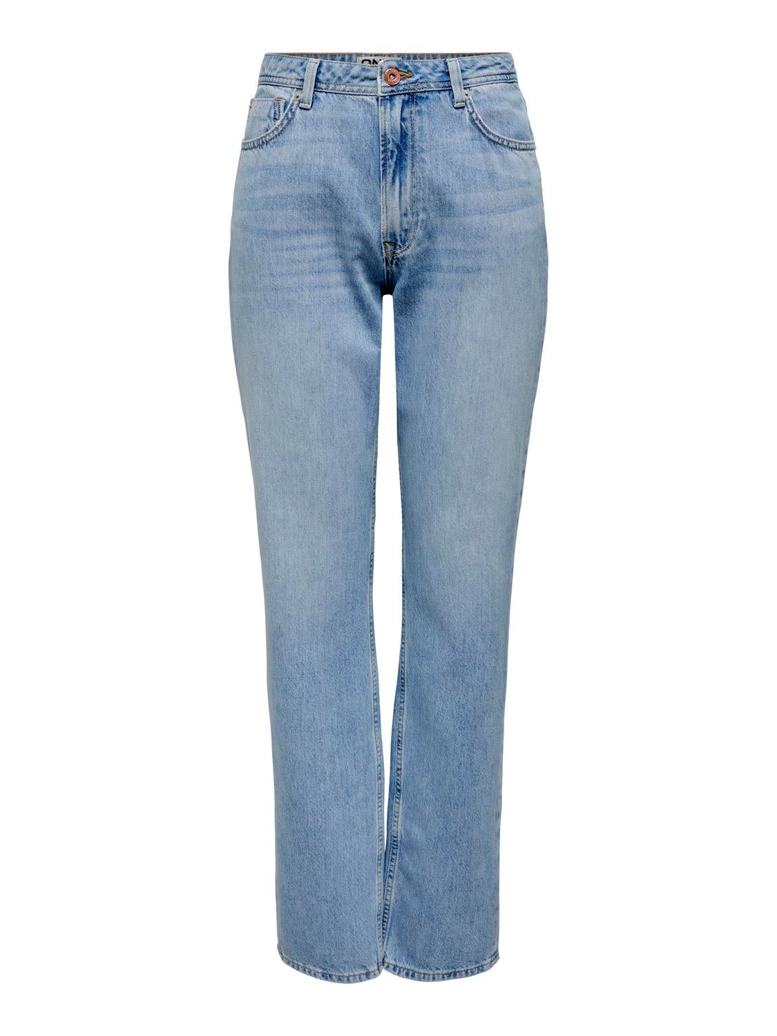 ONLJACI Mittlere Taille Gerade geschnitten Jeans Light Blue Denim