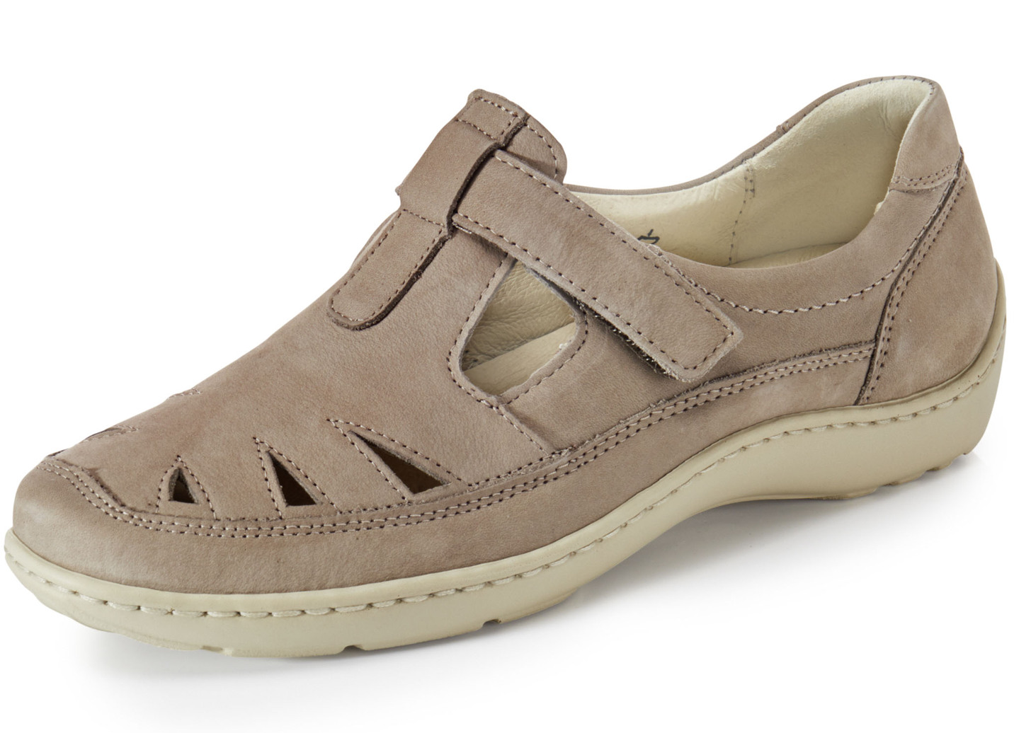 Waldläufer Slipper mit Leder-Massagefußbett