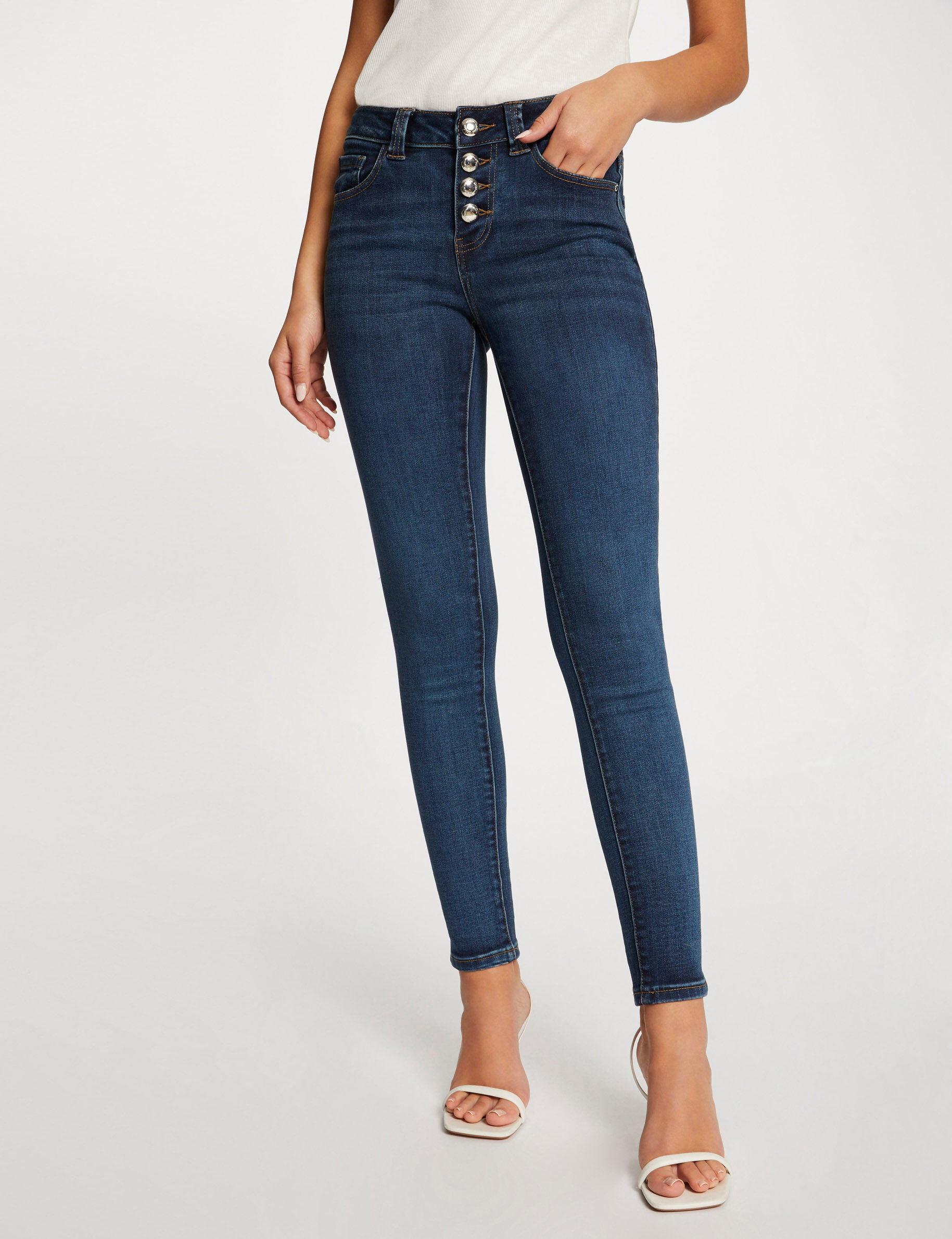 Jeans slim avec boutonnage jean stone femme - jean_stone