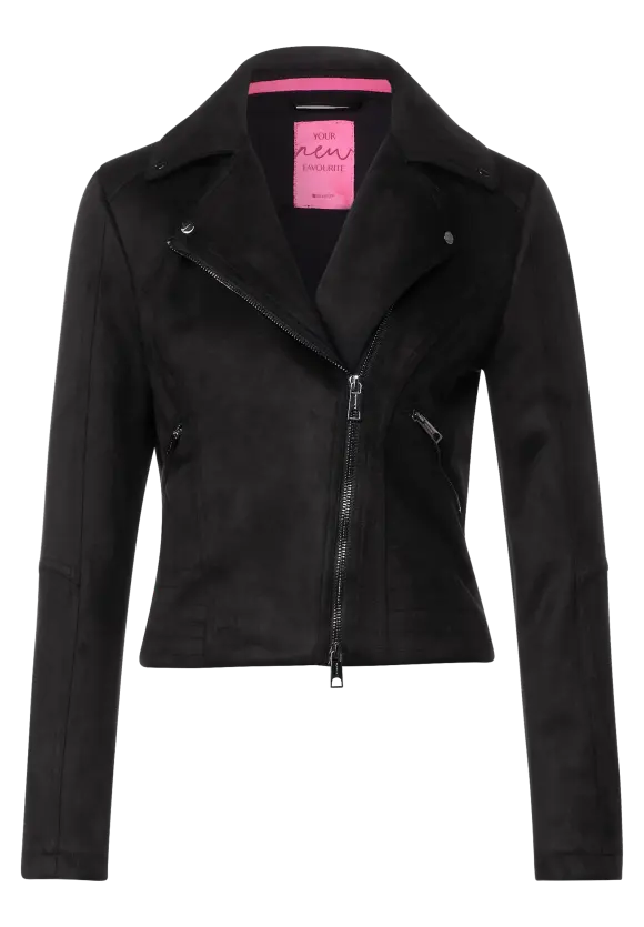 Velours Bikerjacke - Black