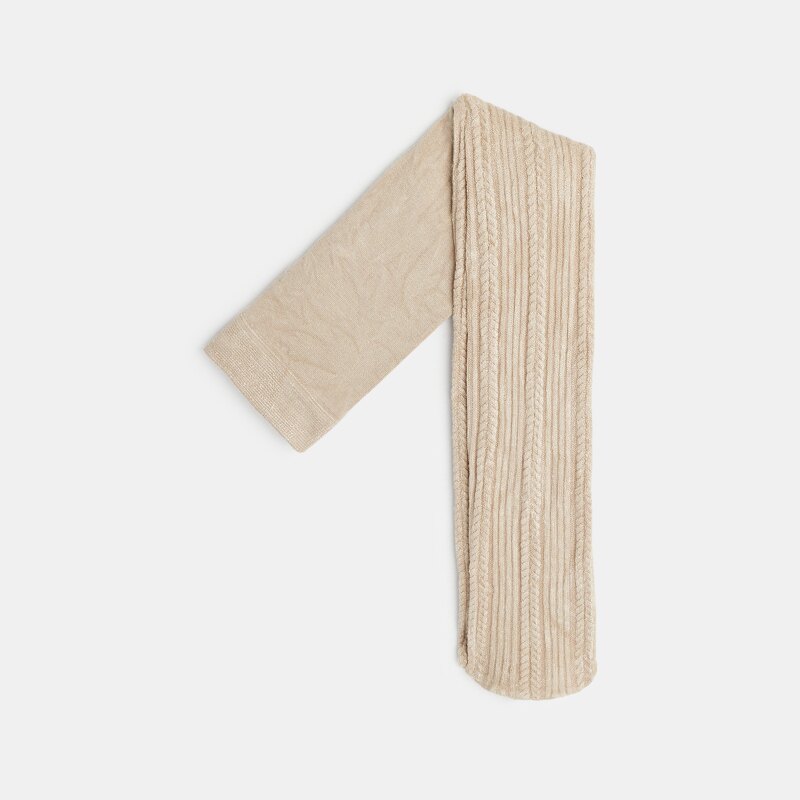 Collant chaud torsadé Beige
