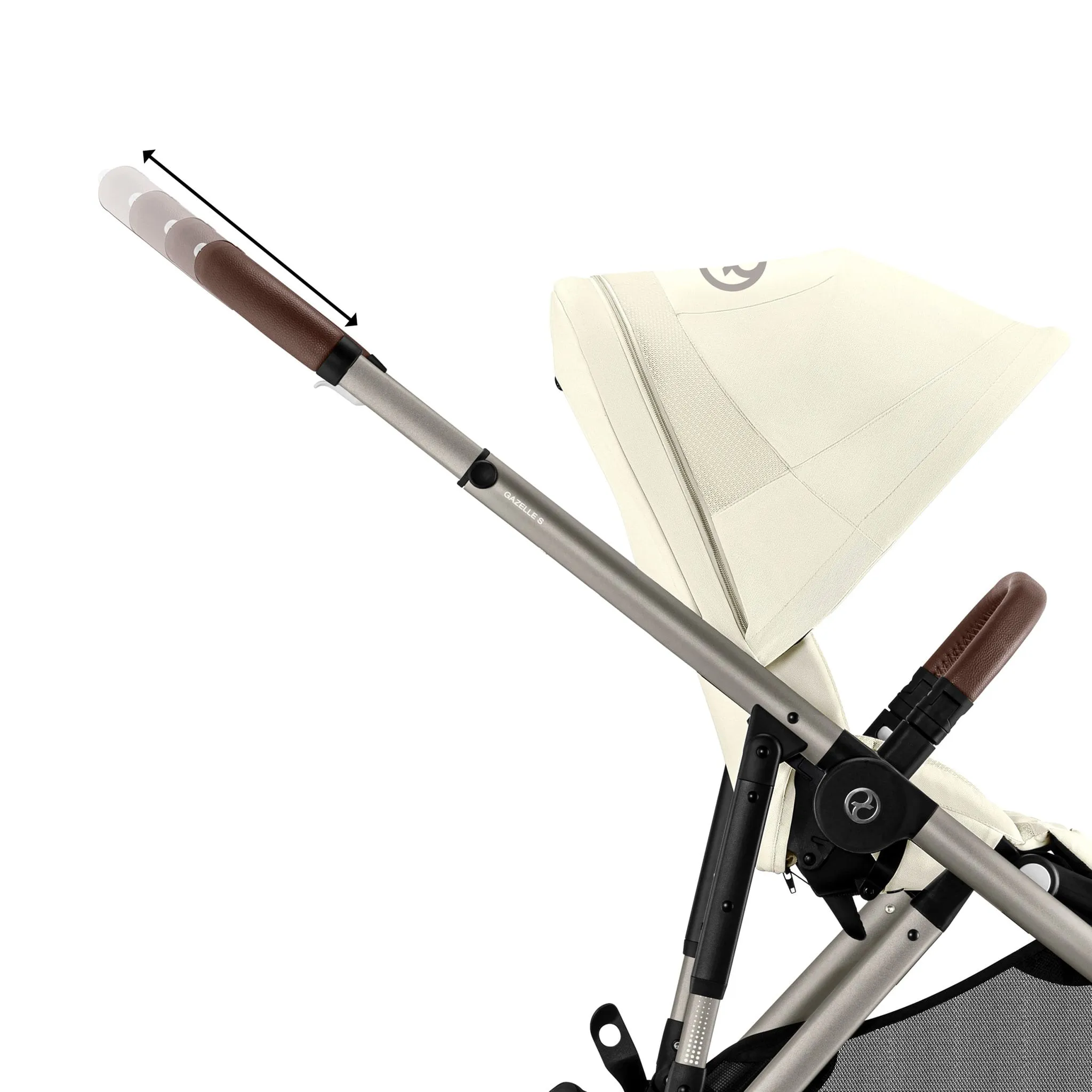 Cybex Poussette Double Gazelle S 2 – Châssis Taupe  Nacelle Beige coquillage
