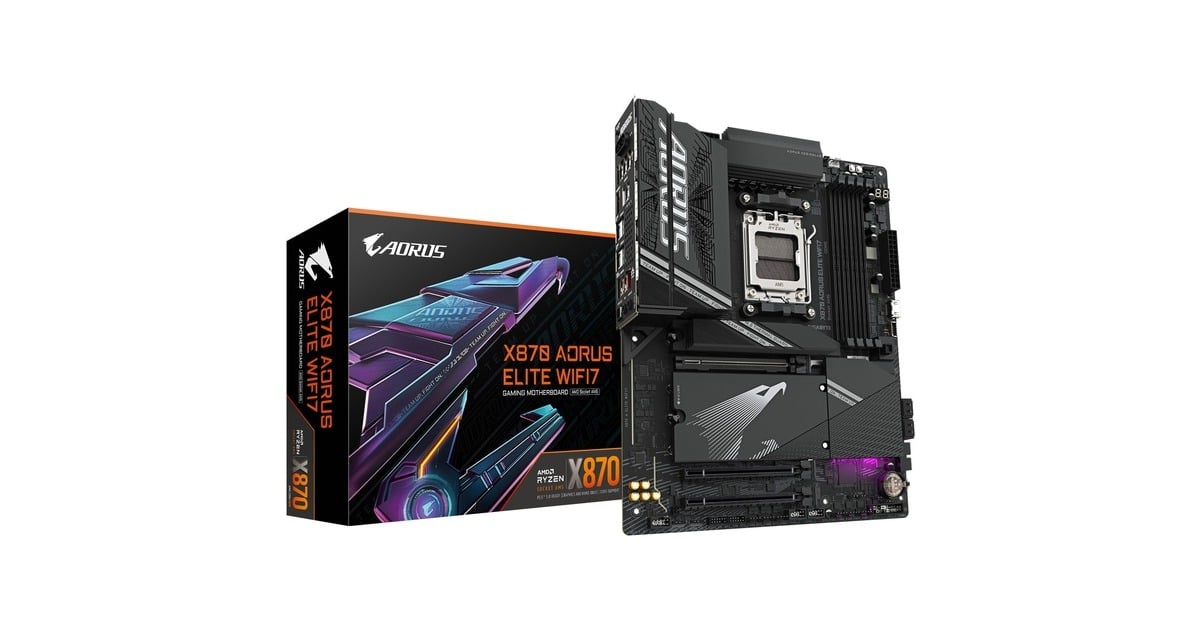 GIGABYTEX870 AORUS ELITE WIFI7 socket AM5 moederbord  (Zwart, RAID, 2.5 GB-LAN, WLAN, BT, Sound, ATX)