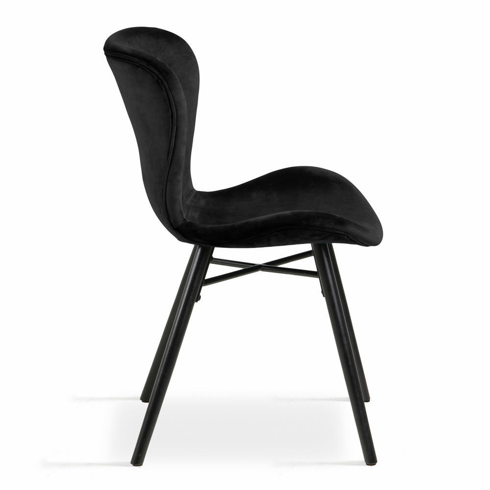 Lot de 2 chaises en velours noir