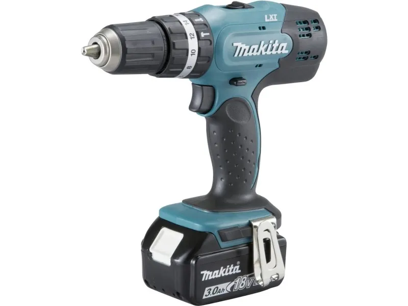 Makita DHP453RFE - Hammerbor/skruemaskine - ledningfri - 2-hastigheders - nøgleløs borepatron - 42 N·m - 2 batterier - 18 V