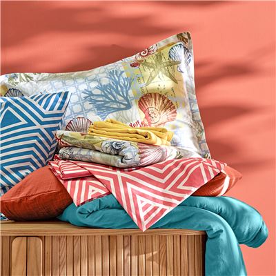 Linge de lit motif coquillages - BECQUET CRÉATION