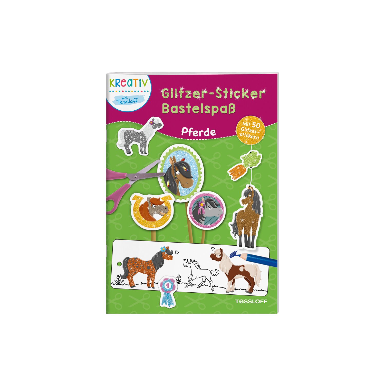 TESSLOFF Glitzer-Sticker Bastelspaß Pferde
