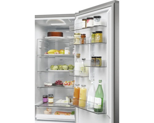 HAIER HDPW3620DNPK koel-vriescombinatie, afmetingen (B x H x D): 59,5 x 205 x 66,7 cm, koelgedeelte: 289 l, vriesgedeelte: 117 l, roestvrij staal