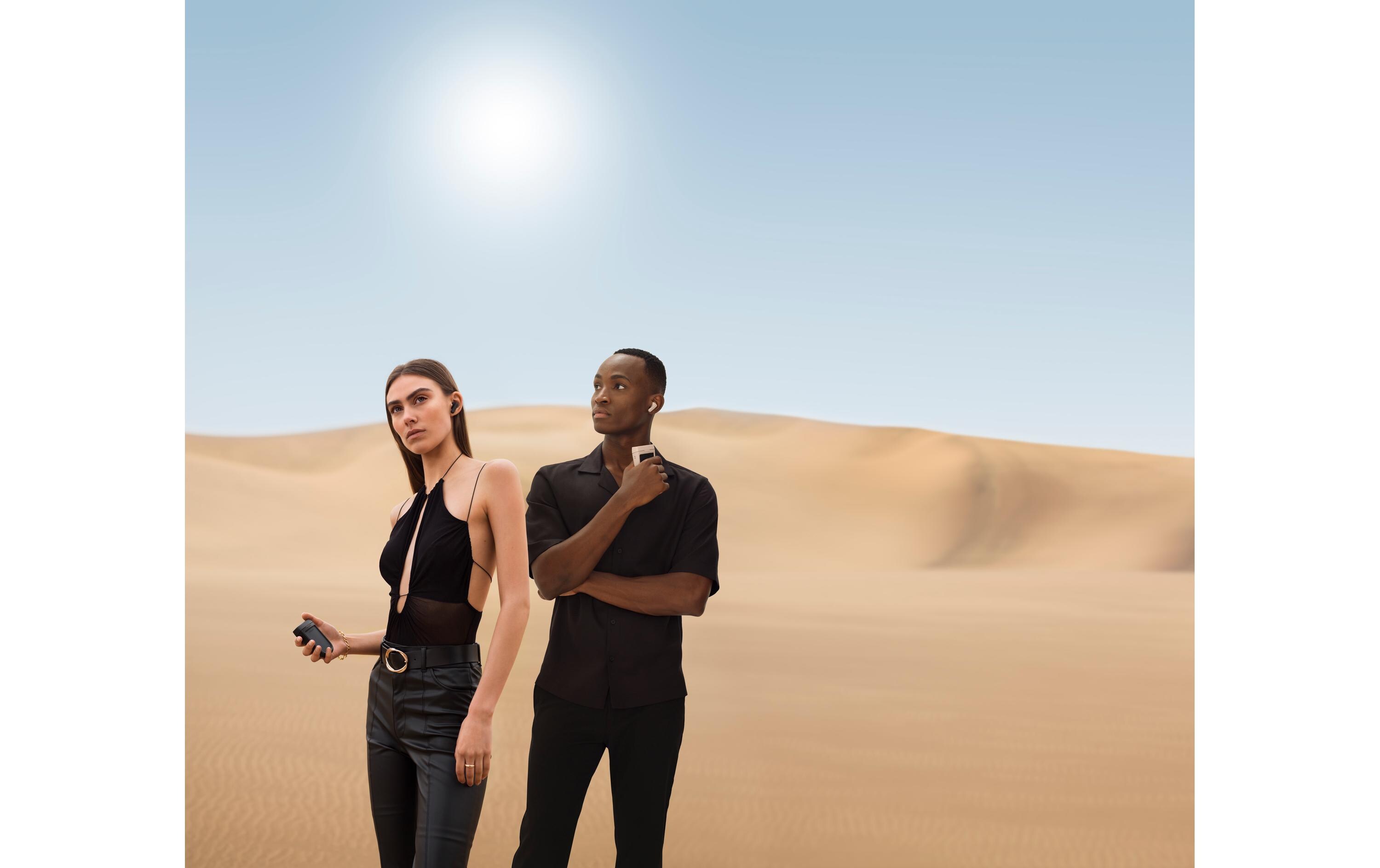 Wireless In-Ear-Kopfhörer Phoenix Schwarz<br>Solarbetriebene Ohrhörer mit Geräuschunterdrückung