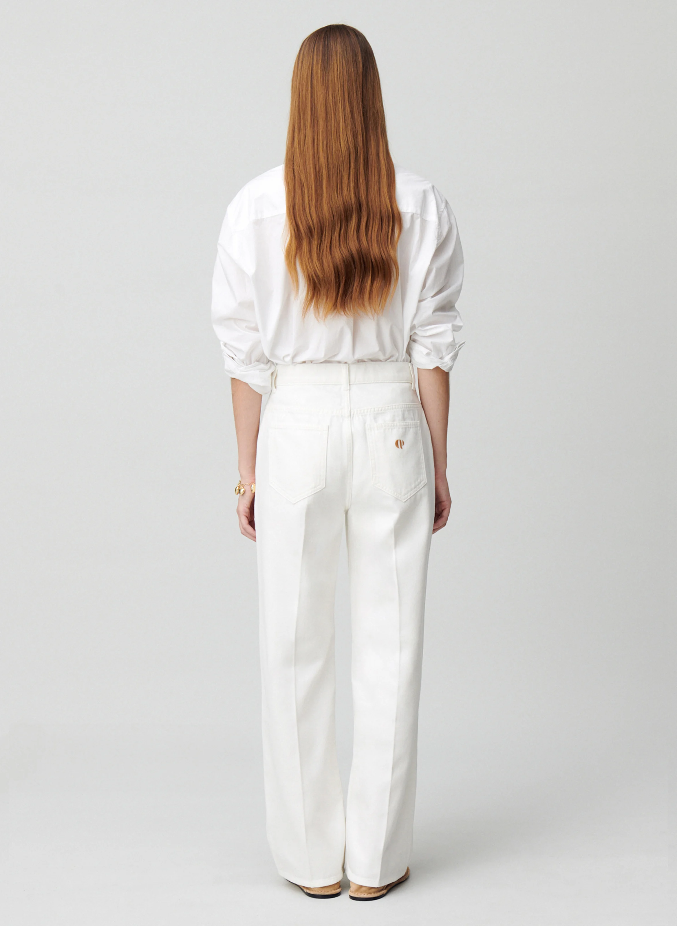 Jean droit en coton | Blanc