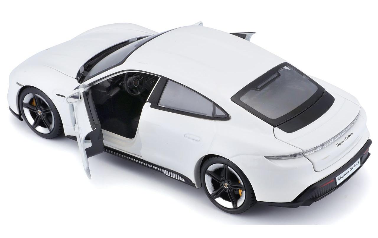 Porsche Taycan Turbo S Weiss 1:24Sammlermodell im Massstab 1:24