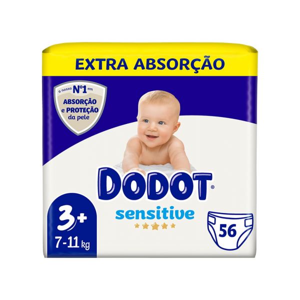 Fraldas Dodot Sensitive Extra T3  (7-11kg) 56 Unidades