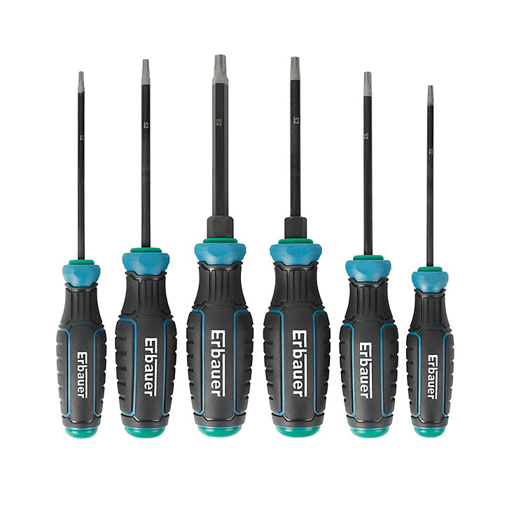 Tournevis Torx Erbauer T10, T15, T20, T25, T30, T40, 6 pièces