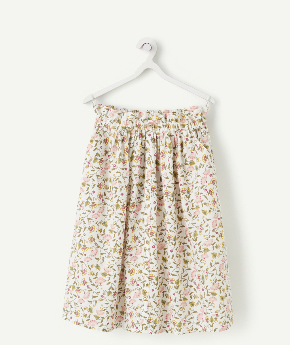 JUPE LONGUE FILLE EN COTON IMPRIMÉ FLEURI
